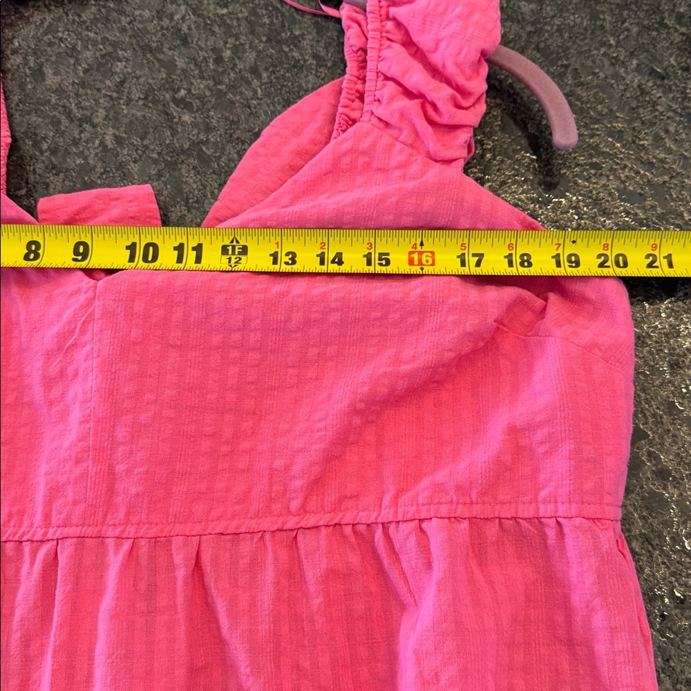 Old Navy Pink Tiered Maxi Dress XL Ruffle Strap Cotton Summer Dress NWT - Picture 4 of 5